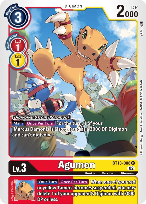 Agumon [BT13-008] [Versus Royal Knight Booster] Discount